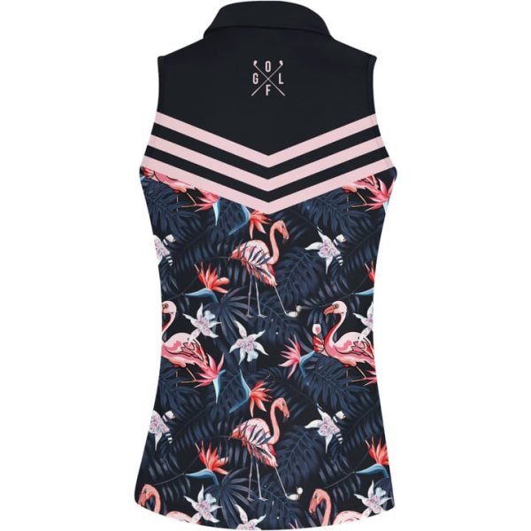 Plan For The Day Flamingo Tropical Golf Women Short Sleeve Polo Shirt Sleeveless Polo Shirt