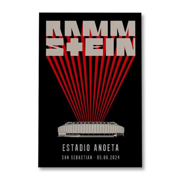 Rammstein San Sebastian May 6 2024 Estadio Anoeta Spain Event Poster